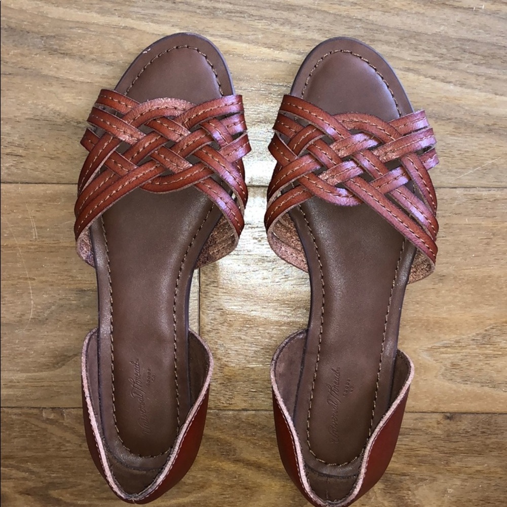 Slip On Fashionable Sandals - brown, size 6 1/2